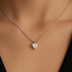 Mặt dây chuyền bạc 925 Luna Jewelry Đá CZ trái tim Heart Cut