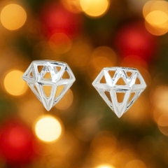 Khuyên tai bạc 925 Luna Jewelry dạng chuôi hình kim cương