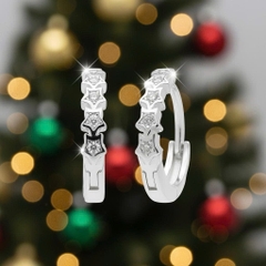 Khuyên tai bạc 925 Luna Jewelry dạng khoen nhiều ngôi sao nhỏ