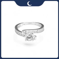 Nhẫn bạc 925 Luna Jewelry Đá Moissanite 5.5mm đai mềm mại đính đá