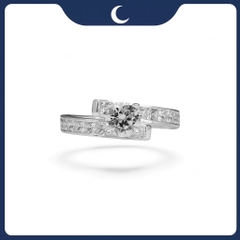 Nhẫn bạc 925 Luna Jewelry Đá Moissanite 5.5mm đai mềm mại đính đá