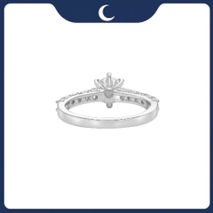 Nhẫn bạc 925 đính Đá Moissanite 5.5mm thiết kế viền tinh xảo Luna Jewelry