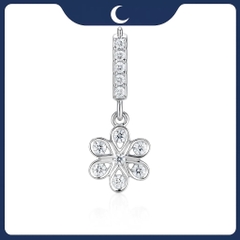 Khuyên tai bạc 925 Luna Jewelry dạng khoen bông hoa đính đá