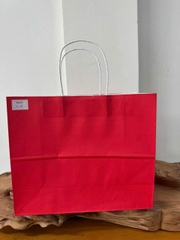Túi giấy Kraft có quai Màu Đỏ - KT: 30x12x25