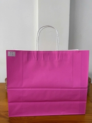 Túi giấy Kraft có quai Màu Hồng - KT: 35x13x29,5