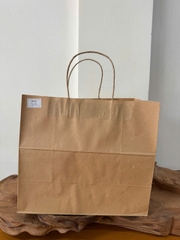 Túi giấy Kraft có quai Màu Nâu - KT: 30x15x26,5