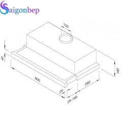 Máy hút mùi âm tủ Malloca K1506 TC