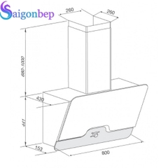 Máy hút mùi áp tường Malloca DRIVE F-152B