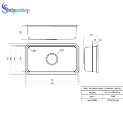 Chậu rửa bát Kluger KO7847FS Plus