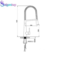 Vòi rửa chén rút dây Konox KN1909
