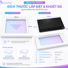 Bếp từ đa điểm 6 vùng nấu Miele KM 7575 FL