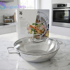 Chảo Xào Sâu Lòng WMF Party Wok 28cm Inox 18/10, Kèm Nắp Kính