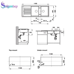 Chậu đá màu xám Hafele BLANCOZIA 8S 565.76.959