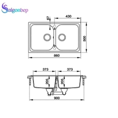 Chậu rửa đá HS19-GEN2R90 Hafele