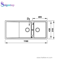Chậu rửa chén đá HS20-GKD2S80 Hafele