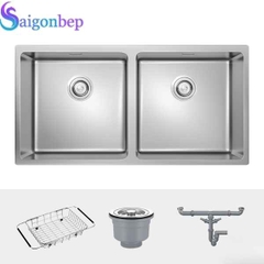 Chậu rửa bát 2 hố Konox Undermount Sink Cube 8744DU