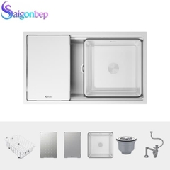 Chậu rửa bát 1 hố chống xước Konox KN7644SU Dekor