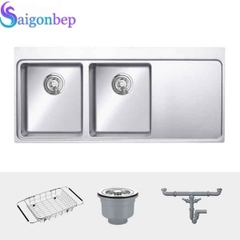 Chậu rửa bát 2 hố Konox có cánh Turkey Sink Miro 1160