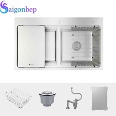 Chậu rửa bát 2 hố Konox KN8651TD Dekor Full