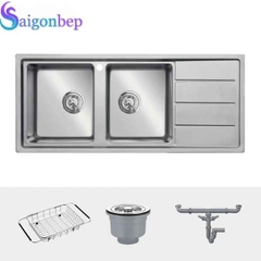 Chậu rửa bát 2 hố Konox Turkey Sink Beta 1160 Bàn Phải