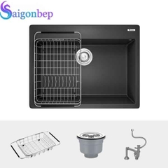 Chậu rửa bát Konox 1 hố Granite Sink Ruvita 680 – Black