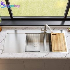 Chậu rửa bát 2 hố Konox KN11650TD – Bàn trái