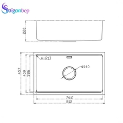 Chậu rửa bát Konox 1 hố Konox KN8146SU Dekor Full