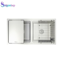 Chậu rửa bát inox 2 hố Konox KN8646DU Dekor Full