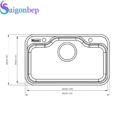 Chậu rửa bát chống xước Konox Dekor 8048SU