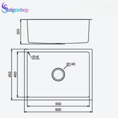 Chậu rửa bát Kluger KU6045FS Basic