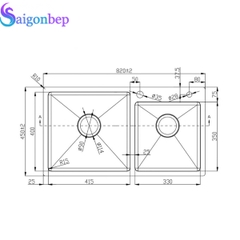 Chậu rửa chén Konox KN8245DO