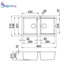 Chậu rửa chén Malloca BIANCO K-45062