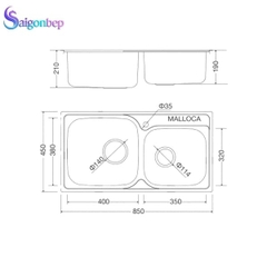 Chậu rửa chén Malloca MS 1011 NEW
