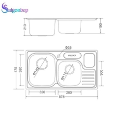 Chậu rửa chén Malloca MS 1024