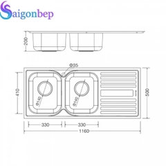 Chậu rửa chén Malloca MS 1025R NEW