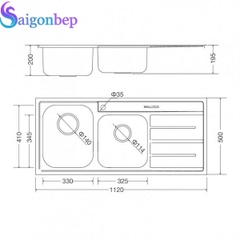 Chậu rửa chén Malloca MS 1027R NEW