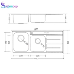 Chậu rửa chén Malloca MS 1027R/L NEW