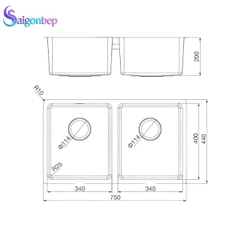 Chậu rửa chén Malloca MS 6075