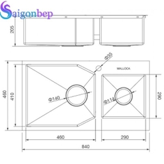 Chậu rửa chén Malloca MS 610A