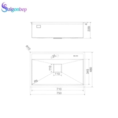 Chậu rửa chén Malloca MS 6302T