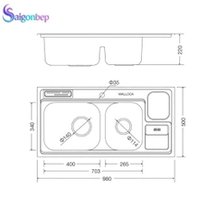 Chậu rửa chén Malloca MS 8809