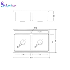 Chậu rửa chén Malloca MS 8812