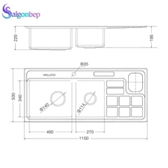 Chậu rửa chén Malloca MS 8816/17