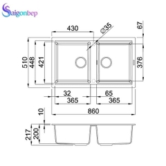 Chậu rửa chén Malloca NERO G-45040