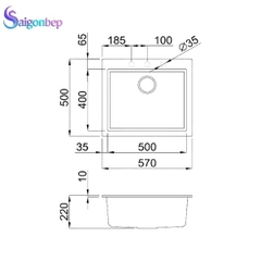 Chậu rửa chén Malloca TITANIUM K-10573