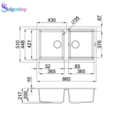 Chậu rửa chén Malloca TORTORA G-45043