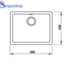 Chậu rửa đá màu kem Hafele HS19-GEN1S60 570.35.430