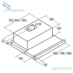 Máy hút mùi CATA TF 2003 DURALUM 900