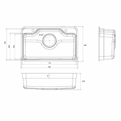 Chậu rửa bát 1 hố Kluger KF7848FS–S78