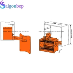 Giá bát đĩa nâng hạ nan quả trám Garis ML06.80V